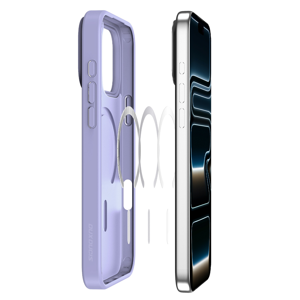 Матовый чехол фиолетового цвета с MagSafe для iPhone 17 Pro Max, серия Yind Series (Open Ring Version) от Dux Ducis