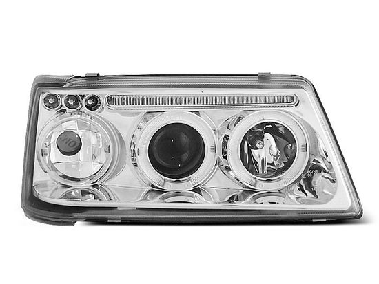 Передние фары angel eyes chrome для Peugeot 205