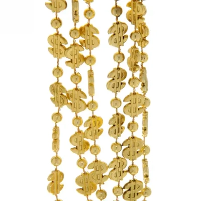 Бусы на ёлку 1,5м «Доллары» 1,2см, Золото