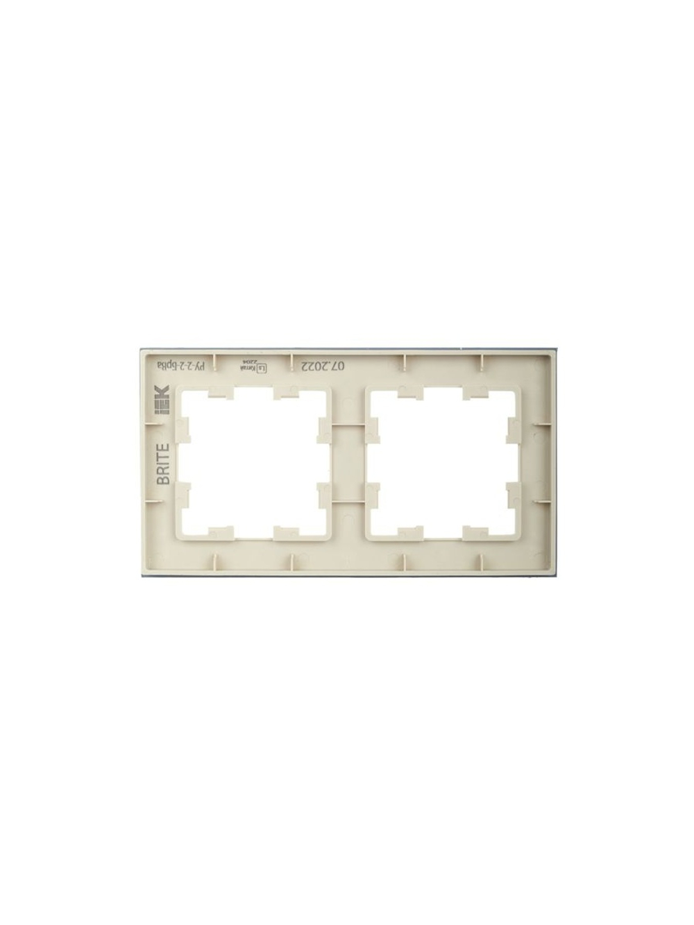 Рамка 2-м BRITE РУ-2-2-БрВа стекло ванильн. IEK BR-M22-G-K10