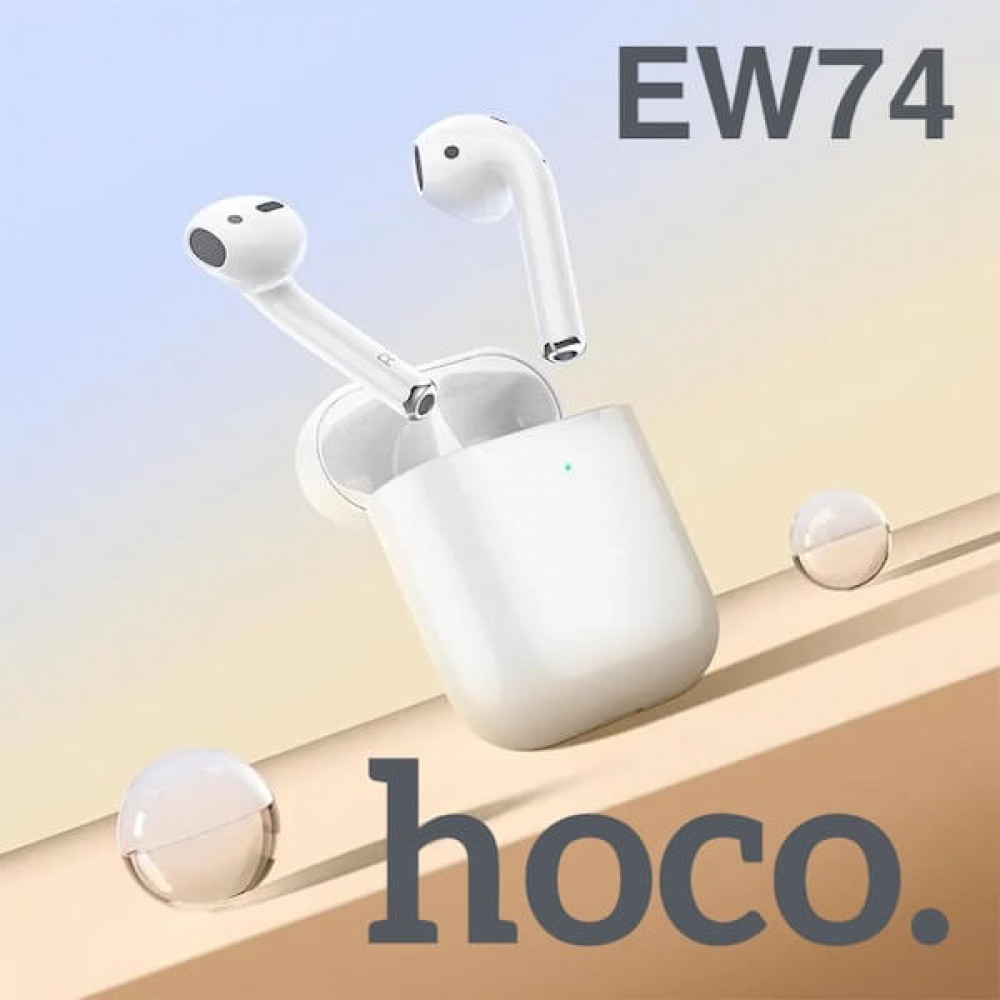 Наушники внутриканальные HOCO EW74 True, пластик, bluetooth 5.4, микрофон, цвет: белый (1/20/200)