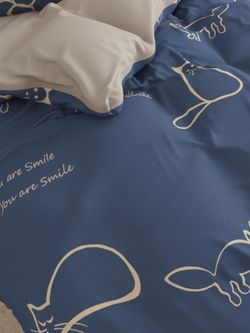 Постельное белье Simple House "Котики (полисатин)/Котики (компаньон)" евро  Наволочка 50х70 см 2 шт  Простынь на резинке 180х200 см  Пододеяльник 200х215 см