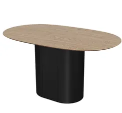 Стол обеденный Type овальный 140*85 см (натуральный дуб, черный)
