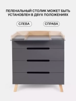 Комод RANT "INDY PRO" с органайзером 80 см. 4 ящика (арт.123) Moon Grey