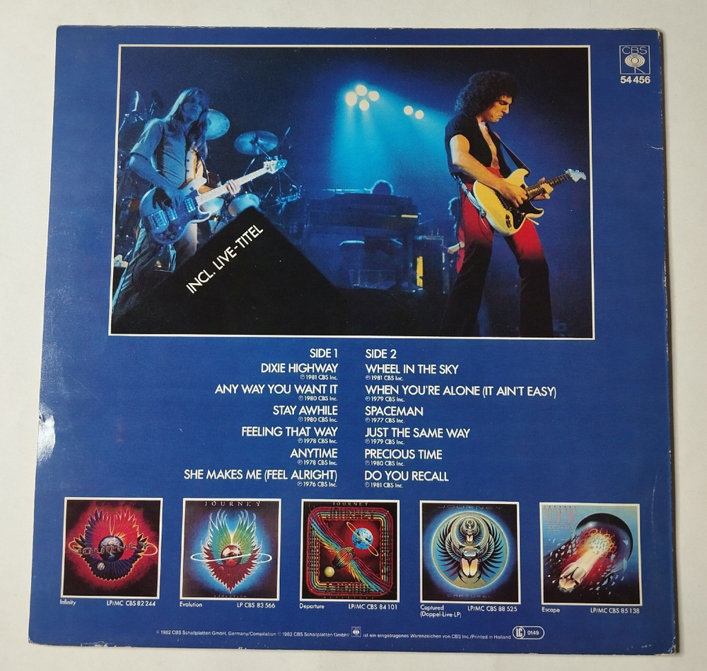 Винтажная виниловая пластинка LP The Best Of Journey Look Behind (Holland 1982)