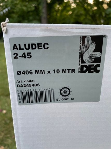 ALUDEC 245 (DA245) 406мм x 10м Неизолированный гибкий алюминиевый воздуховод (Нидерланды)