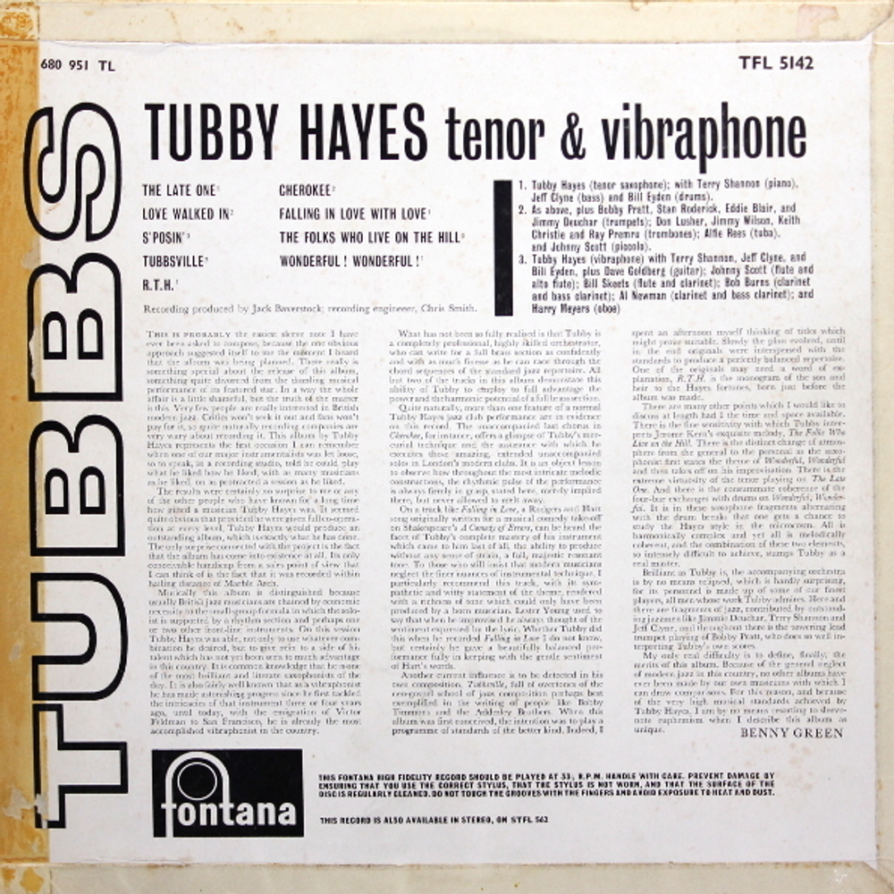 Tubby Hayes / Tubbs (LP)