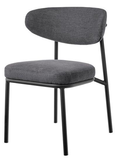 Стул Lucas 2 серый шенилл с чёрными ножками