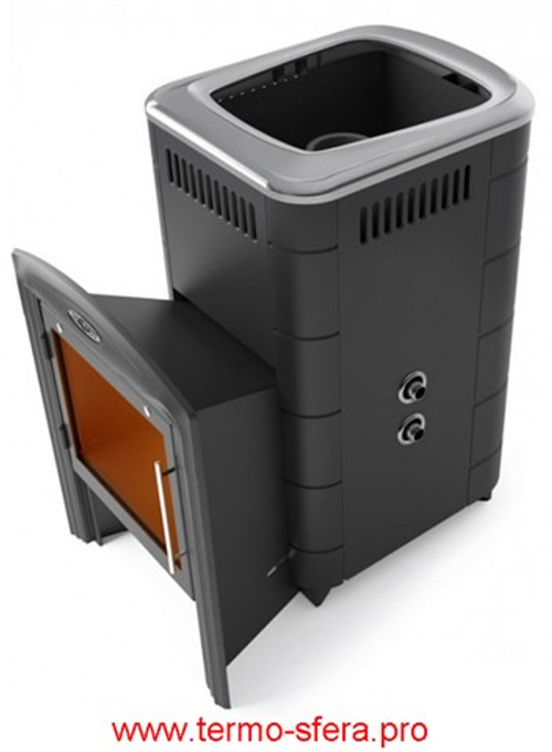 Печь для бани Тунгуска Cast Витра ТО антрацит