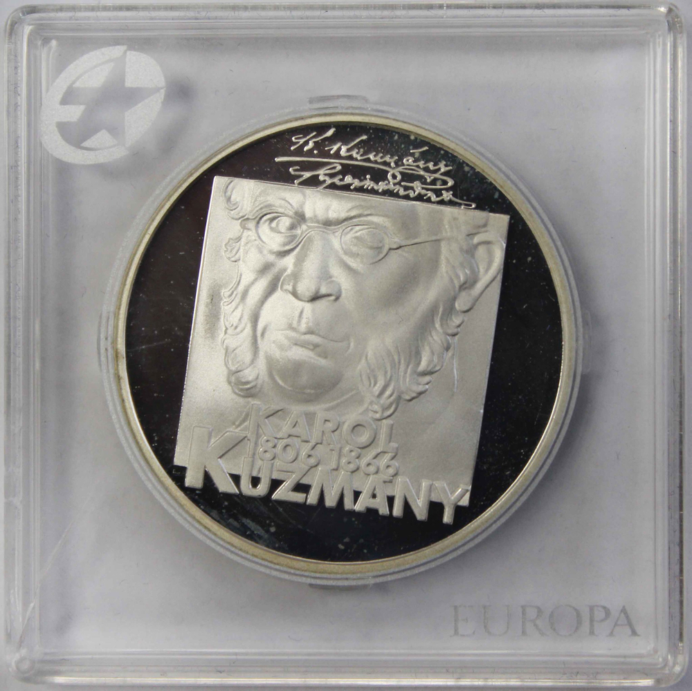 200 крон. Словакия. 200 лет со дня рождения Кароля Кузманого. Серебро. 2006 год. PROOF. В оригинальной квадрокапсуле