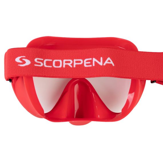 Маска Scorpena N3 с эластичным ремешком красная