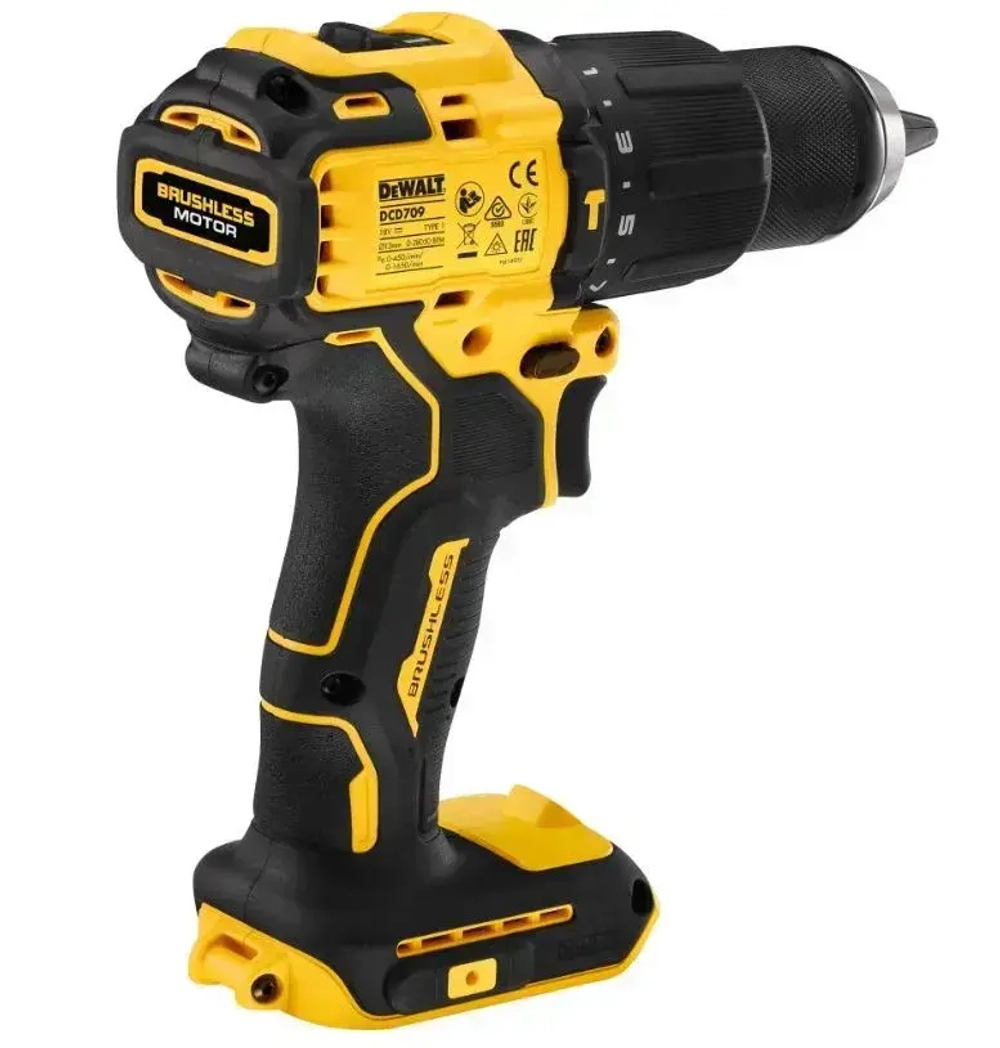 Ударная дрель-шуруповерт DEWALT DCD709D2T, 18 В, 1650 об/мин, 28050 уд/мин, с 2 АКБ 2 Ач и ЗУ, в кейсе