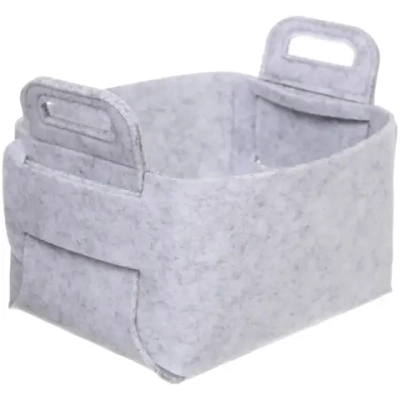 Корзина для хранения войлок 18*15*11 светло-серая
