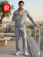 Спортивный костюм мужской 11M-RR-1679 RED-N-ROCK'S светло-серый меланж