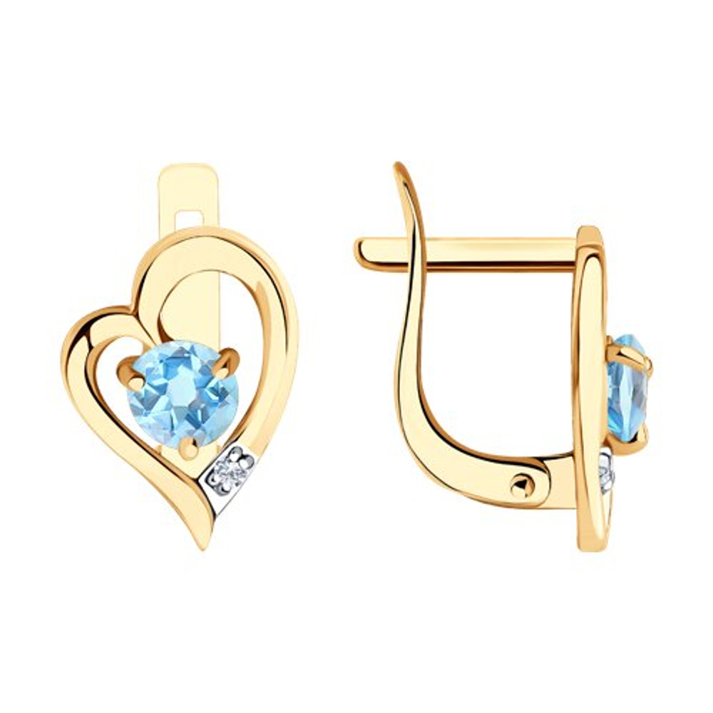 Серьги из золота с топазами