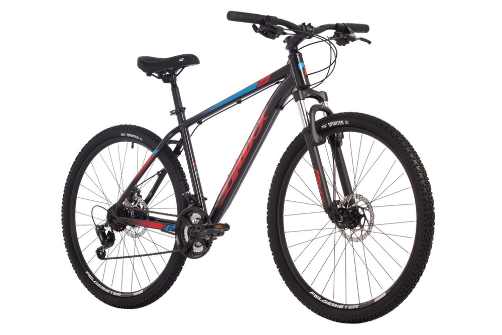 Велосипед FOXX 27.5" CAIMAN черный, сталь, размер 18"
