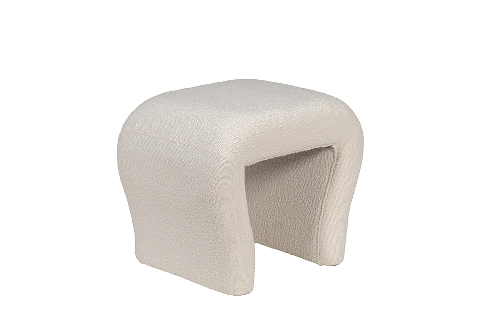Банкетка Garda Decor букле белый d54*40,5*45,5 см