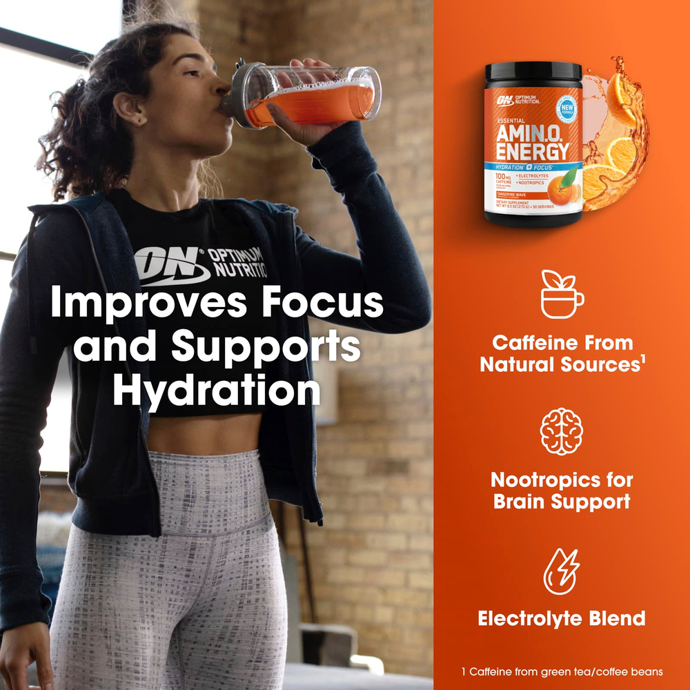 Optimum Nutrition, Essential Amin.O. Energy®, Tangerine Wave, 285 г (10,05 унции)