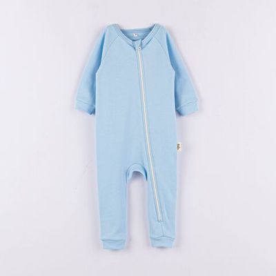 Zip-up sleepsuit 3-18 months - Light Denim