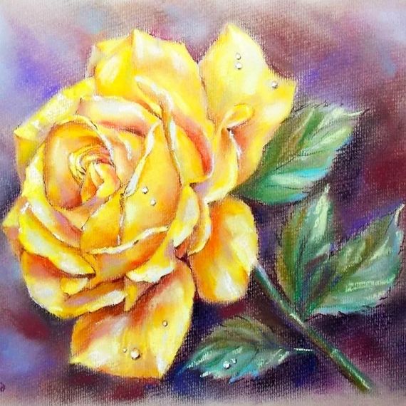 Золотая роза- алмазная картина