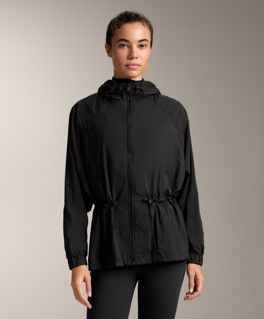 Oysho Водонепроницаемая длинная ветровка, черный