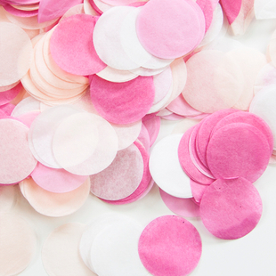Конфетти 2,5 см круг Розовый микс, тишью, 50 гр ВВ