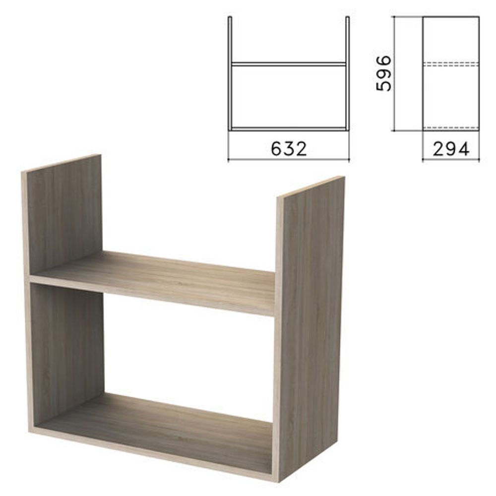Полка навесная настенная &quot;Бюджет&quot;, 632х294х596, дуб сонома, 402668-091