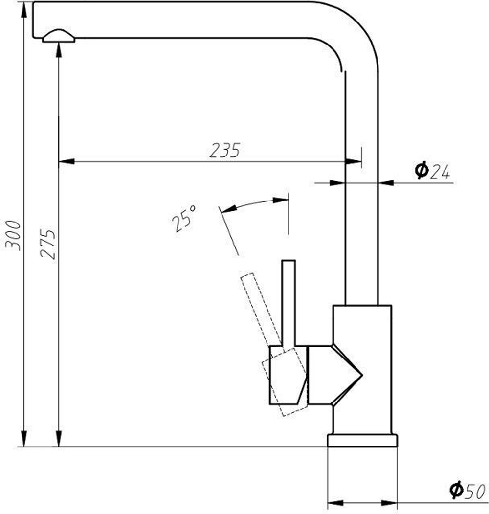 Смеситель для кухни Aquanet Steel AF211-41S