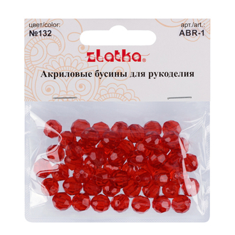 Бусина "Zlatka" акрил ABR 25 г 132 красный