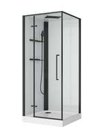 Душевая кабина BelBagno UNO-CAB-A-1-90-C-NERO-Bi-TOP-L, левосторонняя
