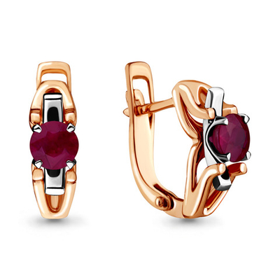 942519к Серьги из Золота с рубинами из коллекции "Альянс"