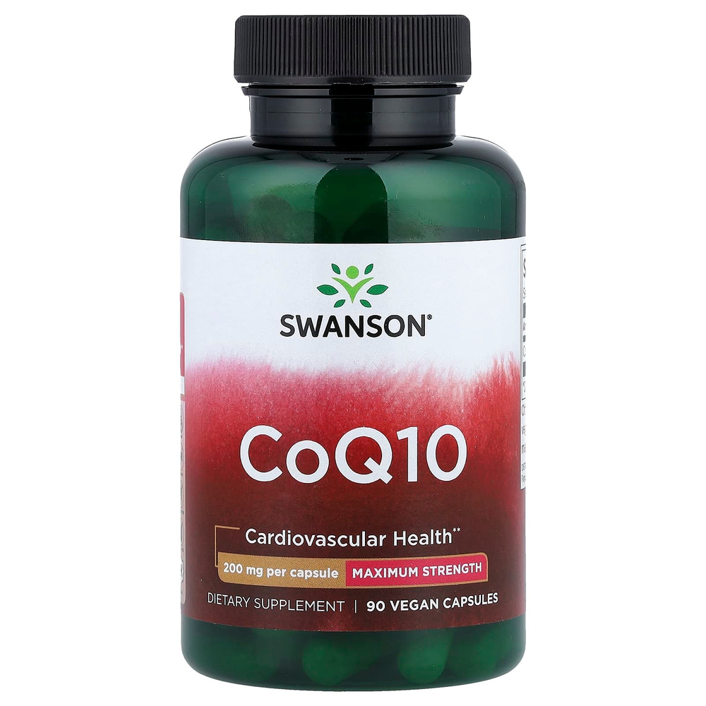 Swanson, коэнзим Q10, максимальная сила действия, 200 мг, 90 капсул