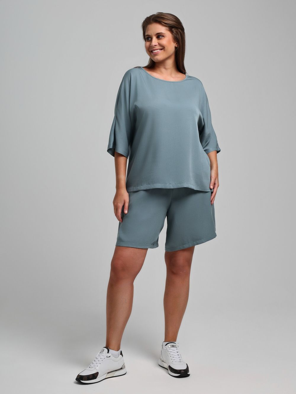 Блузка Летний драйв-2 Виотекс СЕРЫЙ