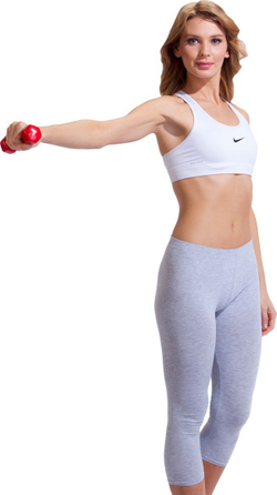 Гантель обрезиненная 1 кг, красная