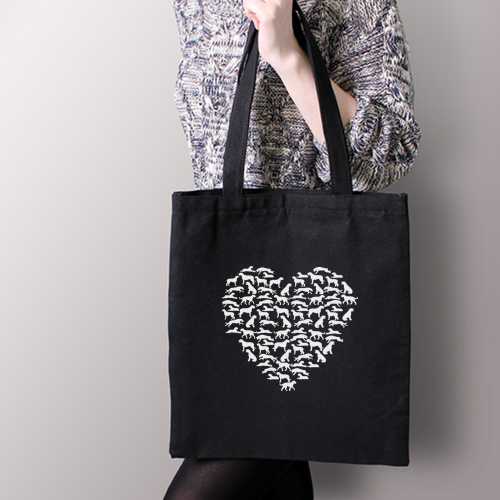 Тканевая сумка "Волкодавы в сердце"