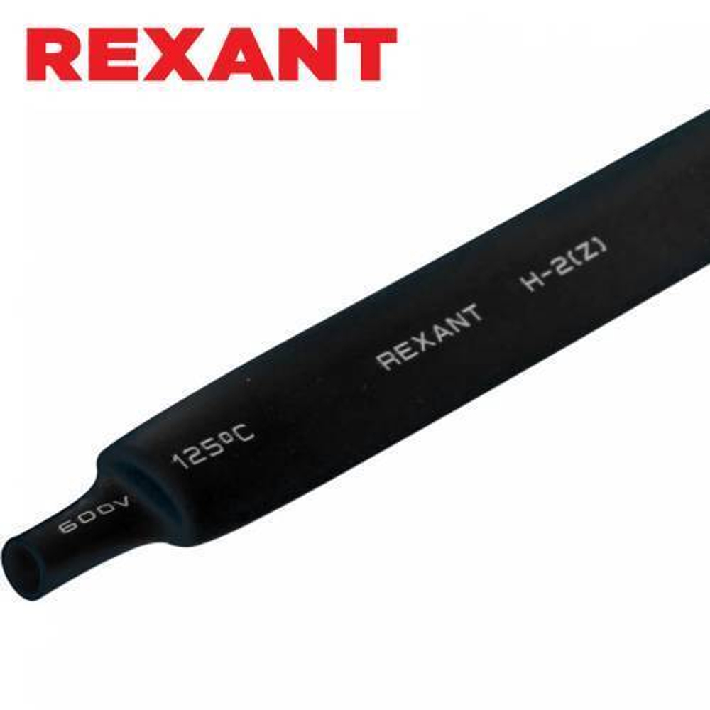 9,0/4,5 мм 1м термоусаживаемая трубка черная Rexant/20-9006