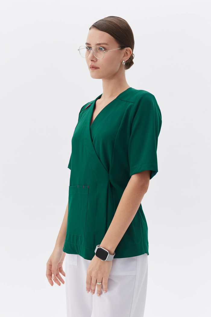 Топ с Запахом медицинский женский Йошо, малахит