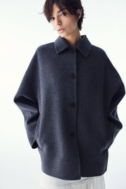 H&M Пальто ручной работы из смесовой шерсти, темно-серый