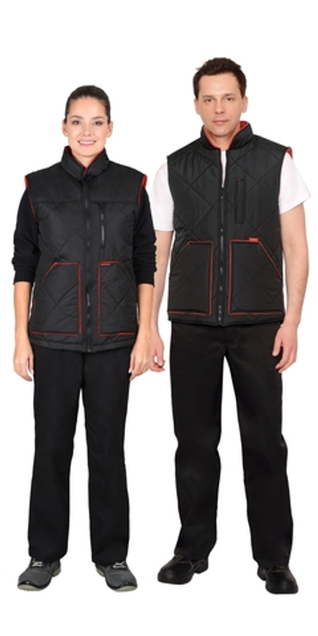 Жилет "СИРИУС-ЕВРОПА" удлиненный (на подкладке флис) черный