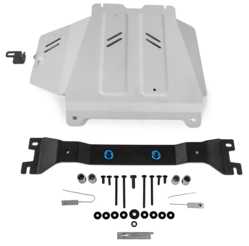 Защита КПП Rival для Mercedes-Benz G-klasse W464 (V - 2.9D (249 л.с.); 4.0 (421/585 л.с.)) 2018-н.в. (устанавл-ся совместно с 333.3947.1), штампованная, алюминий 4 мм, с крепежом, 333.3948.1
