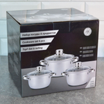 Набор кастрюль 3 предмета (1,9л, 2,9л, 3,9л) нерж, DNN3 SD-A17-6