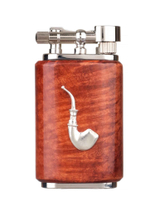 Зажигалка трубочная Mastro de Paja, серебро и бриар