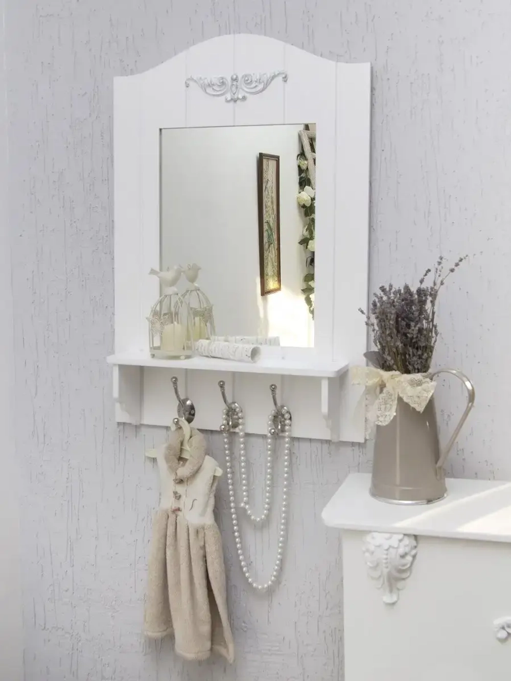 Зеркало настенное с полкой "Прованс"