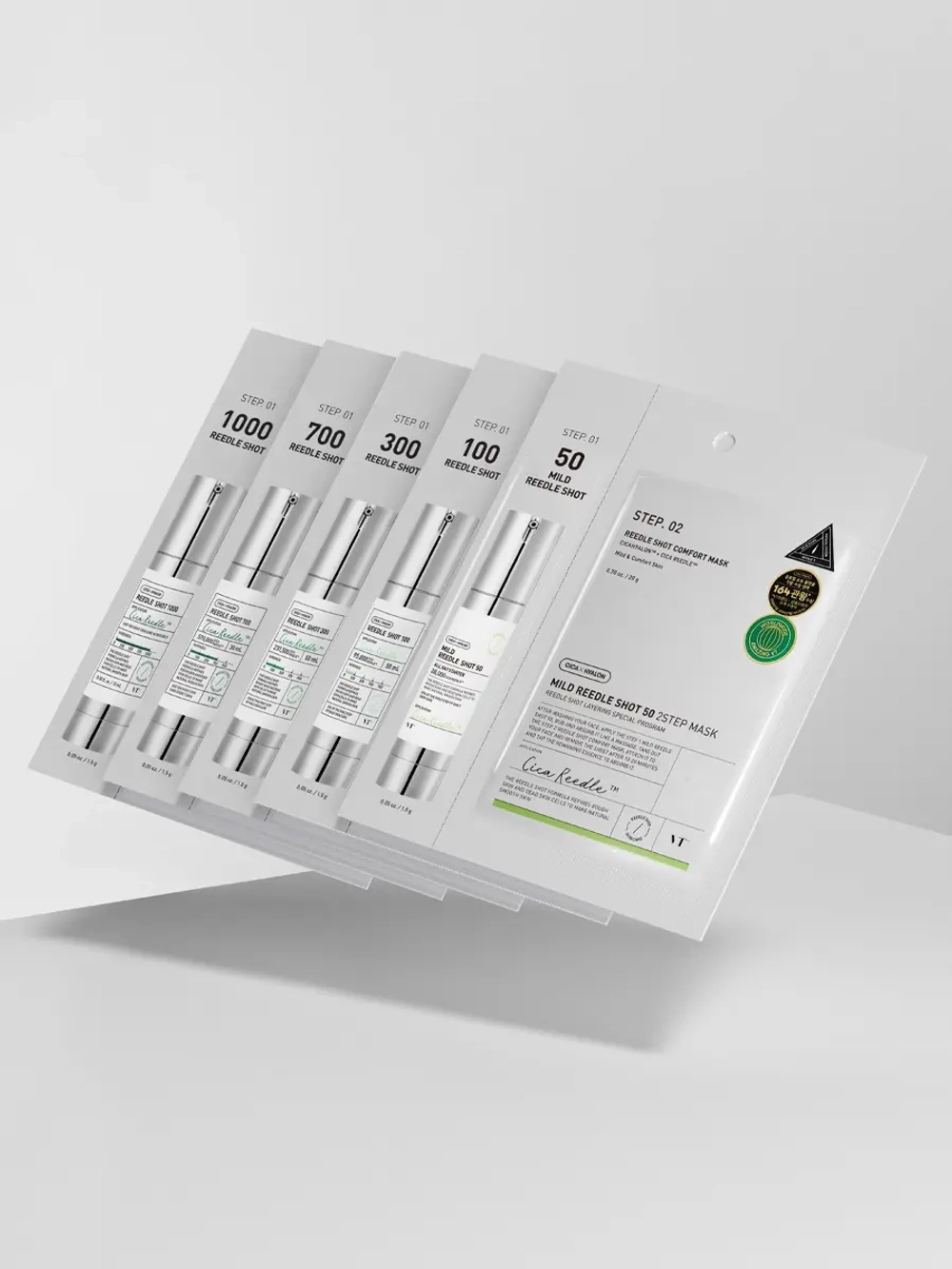 VT Cosmetics Двухступенчатая тканевая маска с микроиглами для глубокого восстановления и выравнивания тона Cica Reedle Shot 100 2Step Mask 1.5+25 гр