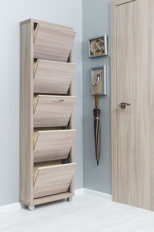 Обувница в прихожую фасад лдсп для обуви Люкс 5 ясень шимо