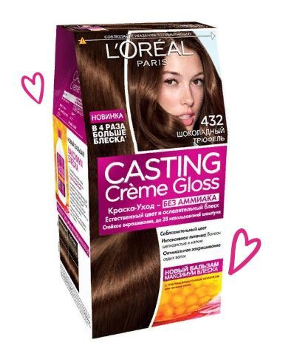 L'Oreal Paris Краска для волос Casting Creme Gloss, тон №432, Шоколадный трюфель, 180 гр