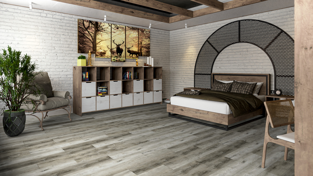 LVT-плитка Damy Floor TCM369-28-LVT Дуб Рустикальный Cерый