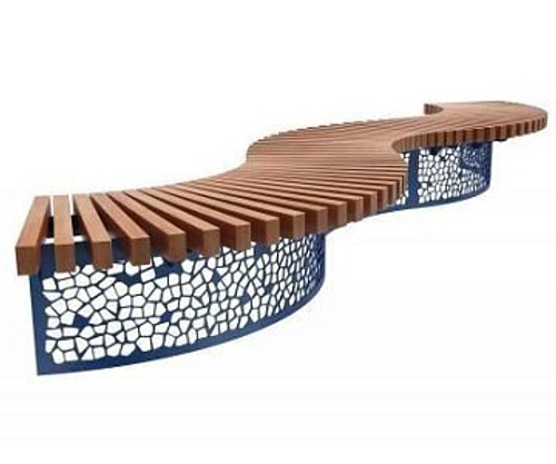 Скамейка стальная «Филигран Радиус» без спинки