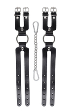 Черные кожаные оковы из двух ремешков