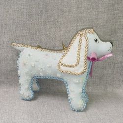 Бисерная ёлочная игрушка Щенок